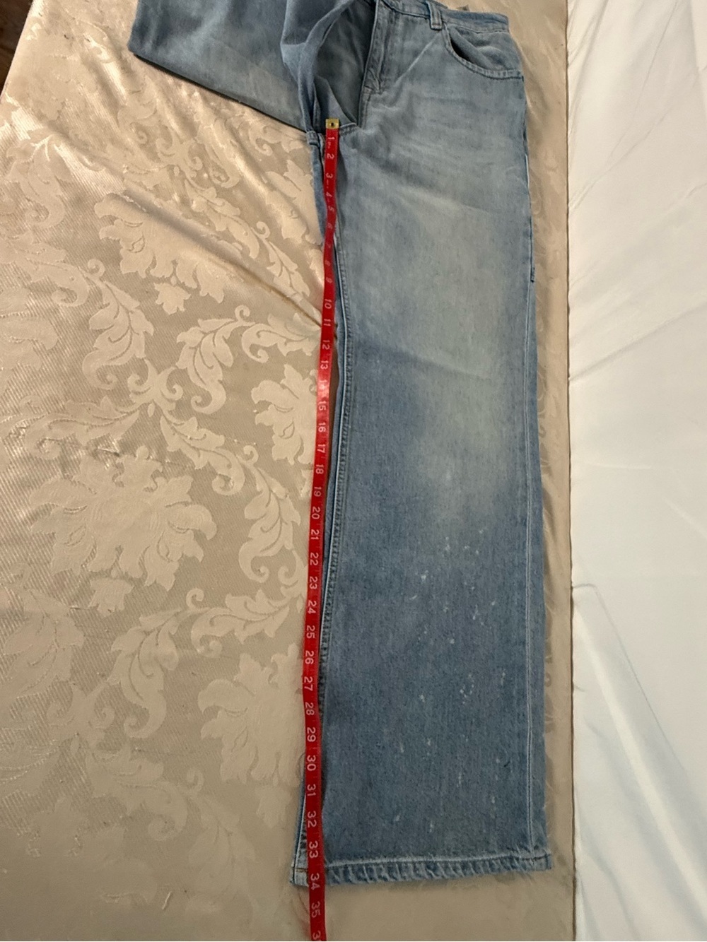 Free People We The Free Tinsley Baggy High Rise Jeans Bright Eyes 31 NWT 34 Long - Picture 14 of 14